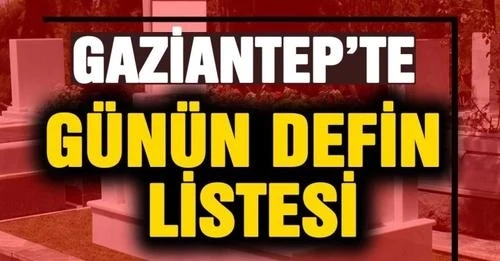 01.06.2023 Perşembe günü Defin Listesi