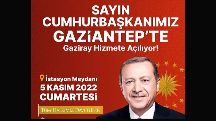 Cumhurbaşkanımız Erdoğan Yarın Gaziantep'te