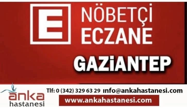 Gaziantep Nöbetçi Eczaneler (14/06/2024) Cuma