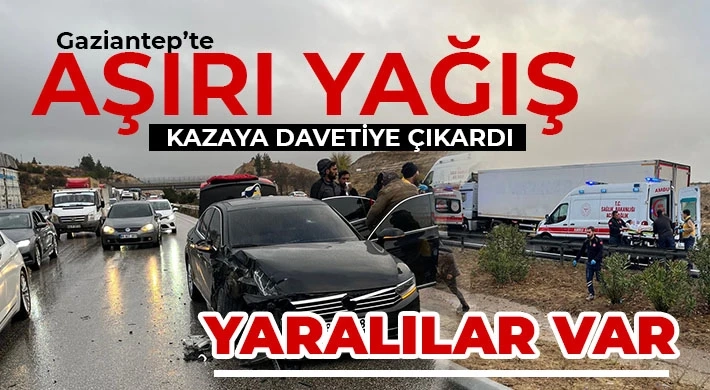 Gaziantep’te Aşırı Yağış Zincirleme Kazaya Yol Açtı: 4 Yaralı