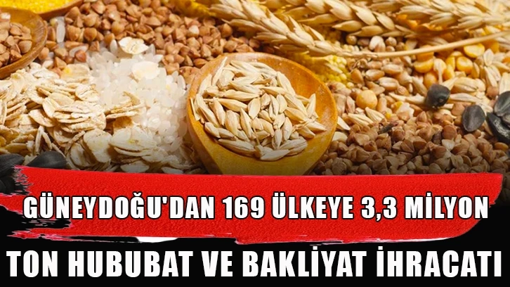 Güneydoğu'dan 169 ülkeye 3,3 milyon ton hububat ve bakliyat ihracatı