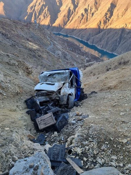 Siirt'in Pervari ilçesinde Kamyonet uçuruma yuvarlandı: 2 yaralı