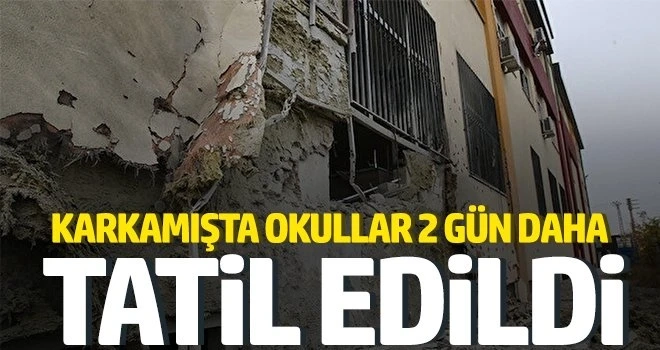 Terör örgütünün Suriye'nin kuzeyinden roketli saldırı gerçekleştirdiği Gaziantep'in Karkamış ilçesinde, okullar 2 gün daha tatil edildi.