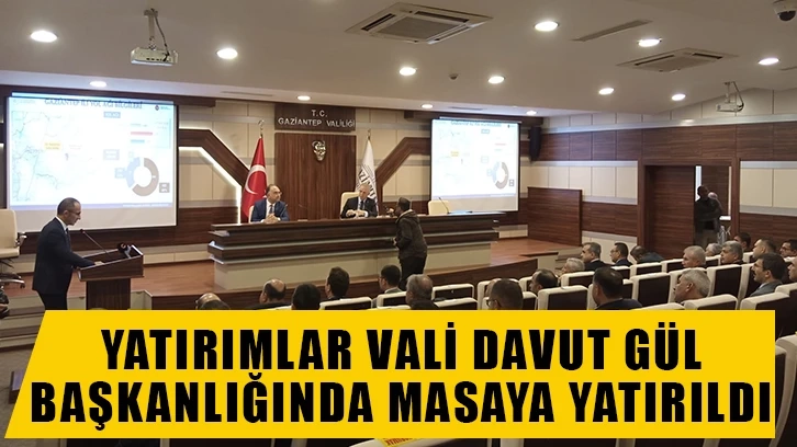 Yatırımlar Vali Davut Gül Başkanlığında Masaya Yatırıldı