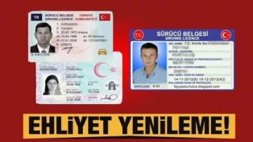 Ehliyet yenileme süresi uzatıldı.