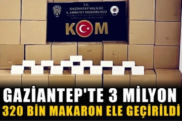 Gaziantep'te 3 milyon 320 bin makaron ele geçirildi