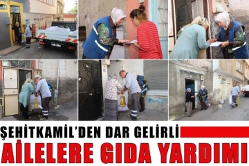 Şehitkamil’den dar gelirli ailelere gıda yardımı